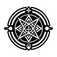 A glyph style icon of the rune sigil vector