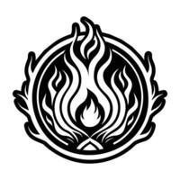A glyph style icon of the rune sigil vector