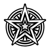 A glyph style icon of the rune sigil vector