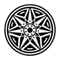A glyph style icon of the rune sigil vector