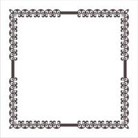 Monochrome Square Kazakh national frame ornament. Ethnic pattern of the Nomade, Mongols, Kyrgyz, Kalmyks, Buryats. For ceramic, textile, print design, embroidery, sandblaster. Square frame vector