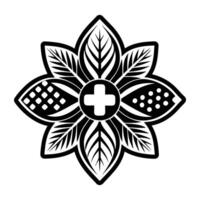 A flower with a cross on it vector