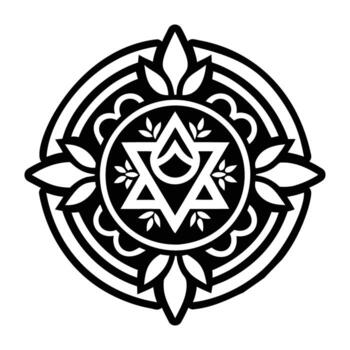An ornate design with a star of david in the center vector