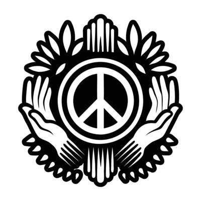 Peace symbol with hands holding it