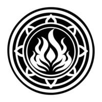 The symbol for the fire is in a circle vector