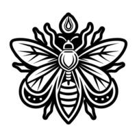 A filled style icon of firefly tattoo vector