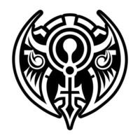 A solid style icon of labrys tattoo vector