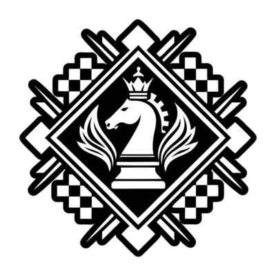 Chess logo with a horse and a chess piece