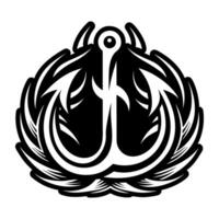 An anchor with a wreath around it vector