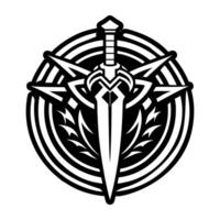 The logo for the game is a sword and a shield vector