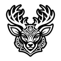 A deer head with tribal patterns on it vector