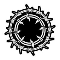 A black and white image of a crown of thorns vector