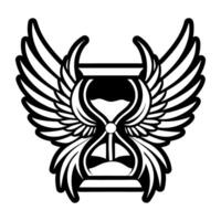 An hourglass with wings on it vector
