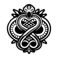 A solid style icon of snake symbol tattoo vector