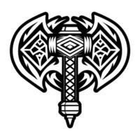 A filled style icon of labrys symbol tattoo vector