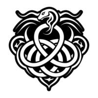 A celtic knot with a snake in the middle vector