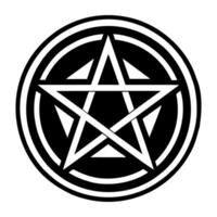 A pentagram in a circle with a star in the middle vector