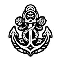 An anchor with a rope and a knot on it vector