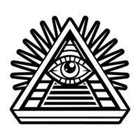 All seeing eye of moses symbol of masonic religion vector