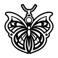 A butterfly tattoo design with a necklace vector