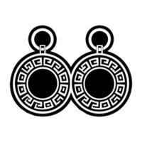 A pair of earrings with a greek design vector