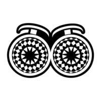 Two black and white images of a pair of binoculars vector