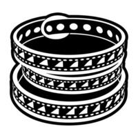 A filled style icon of a bangle vector