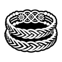 A filled style icon of a bangle vector
