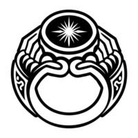 A solid style icon of a ring vector