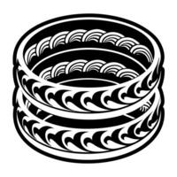 A filled style icon of a bangle vector