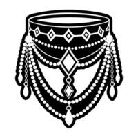 A glyph style icon of tribal jewellery vector