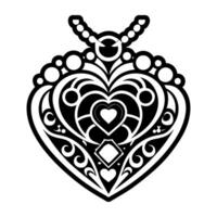 A glyph style icon of a locket vector