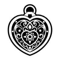A glyph style icon of a locket vector