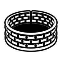 A filled style icon of a bangle vector