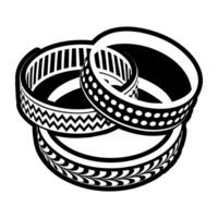 A solid style icon of a ring vector