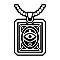 A glyph style icon of a locket vector