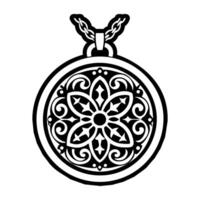 A glyph style icon of a locket vector