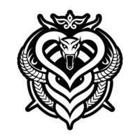 A glyph style icon of caduceus vector