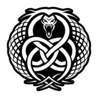 A glyph style icon of caduceus vector