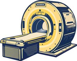 Ct scan machine illustration in vintage style vector