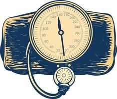 Bp meter illustration in vintage style vector