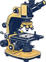 A vintage illustration of a lab microscope vector