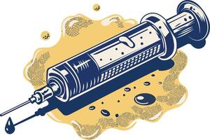 Medical injection illustration in vintage style vector
