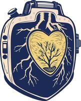 A vintage illustration of pacemaker device vector