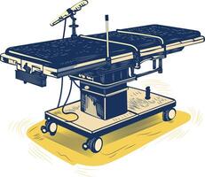 A vintage illustration of a surgical table vector