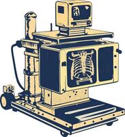 Xray machine illustration in vintage style vector