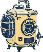 Autoclave machine illustration in vintage style vector