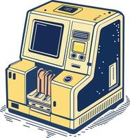 Blood analyzer machine illustration in vintage style vector