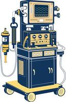 Anesthesia machine illustration in vintage style vector