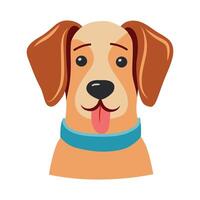 portrait of a dog with its tongue hanging out. Illustration in cartoon style. vector